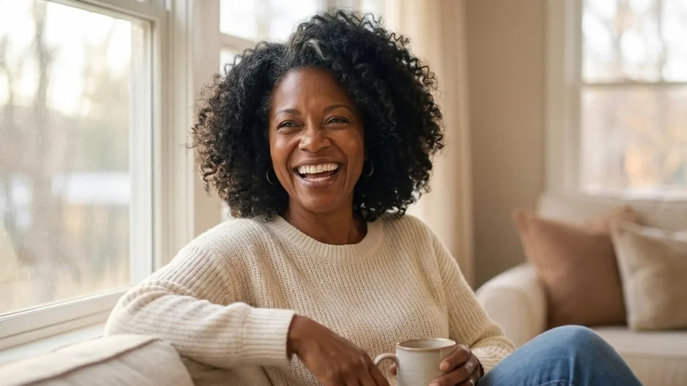 Woman relaxing at home