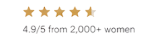 Yellow stars showing our rating, a 4.9, from our customers